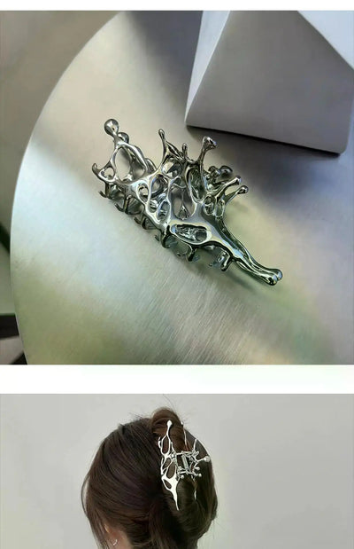 Large Metal Claw Clips For Women Strong Hold Silver - Smarsty
