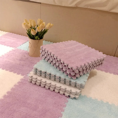 Soft Plush Children's Mat Baby Play Mat Baby Toys Eva Foam Puzzle Carpet In Children's Room Keep Warm Playmat 30*30*1CM by Smarsty