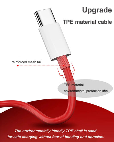 Oneplus 13 12 11 Cable Original 80W Supervooc Warp Charge Usb Type C Cable 100W Fast Charge One Plus 10T Nord CE 4 10 Ace 3 Pro - Smarsty