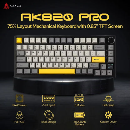 Mechanical Keyboard 82 Keys Wireless Bluetooth 5.1 Knob