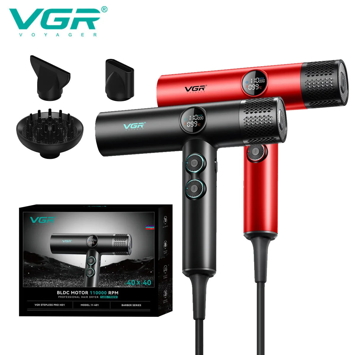 Professional VGR Hair Dryer with Hot and Cold Settings - Smarsty