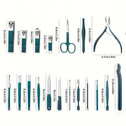 Stainless Steel Nail Care Kit with Travel Case - Smarsty