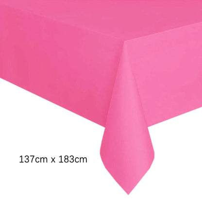Disposable White Pink Tablecloth for Parties and Weddings - Smarsty