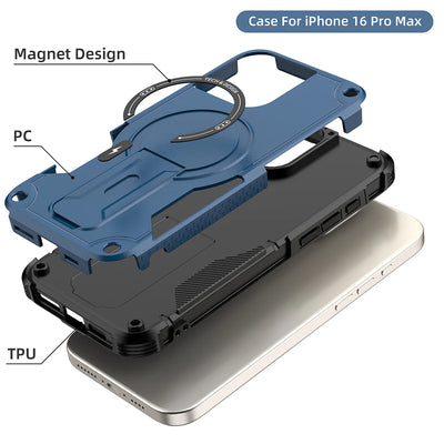 Armor Invisible Bracket for Magsafe Case For iPhone 17 16 15 13 14 12 Pro Max Plus 11 Magnetic PC Wireless Charge Holder Cover