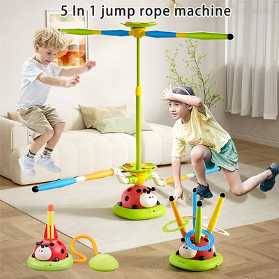 Ladybug Sport Entertainment Game Toy Multifunction Rope Skipping Machine Ferrule Jump Rocket Launcher Outdoor Educational - Smarsty