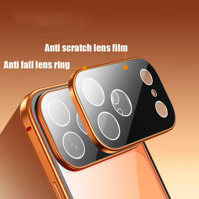 360 ° Full Protection Metal Magnetic Double-Sided Glass Snap Lock Phone Case For iPhone 17 Pro Max/17/Air/17 Pro Bumper Cover - Smarsty