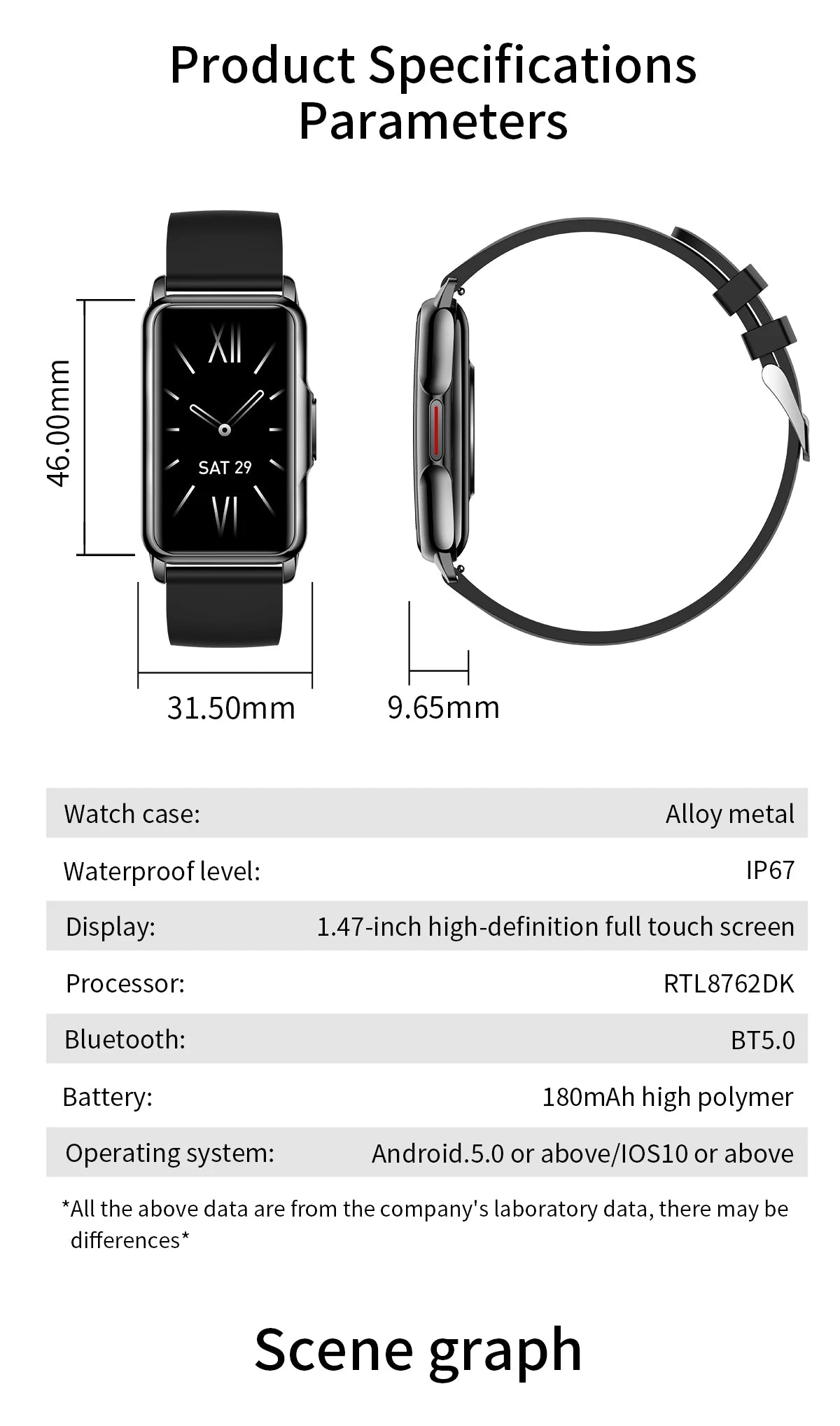 Waterproof Smartwatch for Men and Women with Heart Rate Tracker - Smarsty