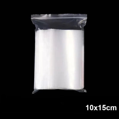 300/100PCS Transparent Zip Bags Food Jewelry Vacuum Storage Bag Plastic Thicken Reclosable Poly Bag Kitchen Organization Package by Smarsty