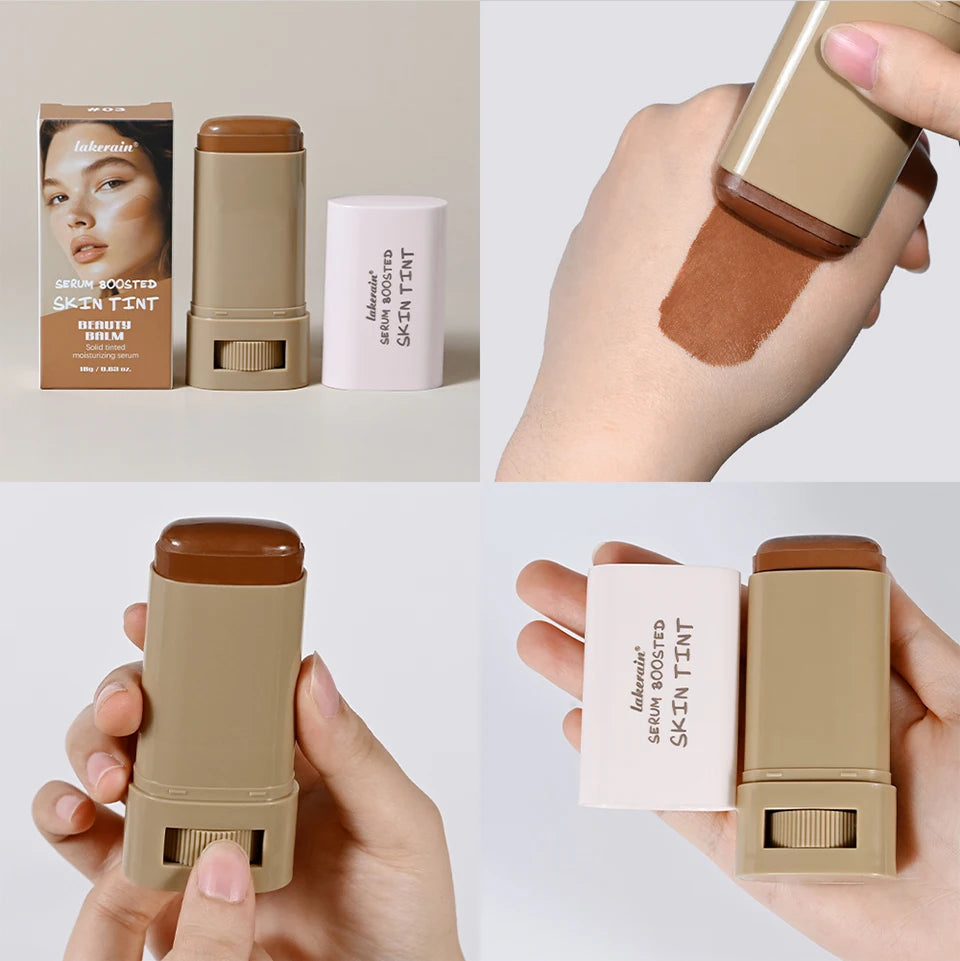 Skin Tint Foundation Stick Eraser Concealer Foundation Stick Serum Boosted Smooth Plumper Hight Coverage Travel Bronze Foundatio