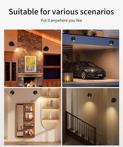 Dimmable LED Wireless USB Rechargeable Wall Spotlight - Smarsty