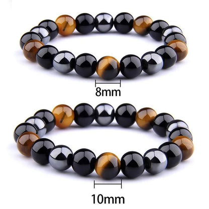 Natural Black Obsidian Tiger Eye Beads Bracelet for Health Protection - Smarsty