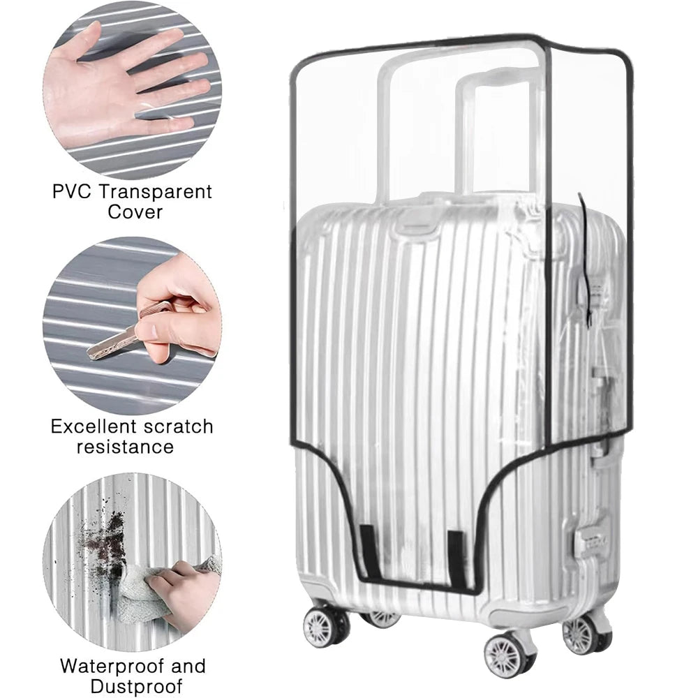 Transparent Pvc Luggage Protective Cover Wheeled Luggage Protective Cover Wear-Resistant Outer Cover Transparent Protective - Smarsty