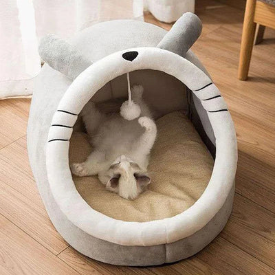 Deep Sleep Cat Bed Cartoon Pet Bed Foldable Removable Washable Pet Sleeping Bed for Small Dog Mat Bag Cave Cats Bed - Smarsty