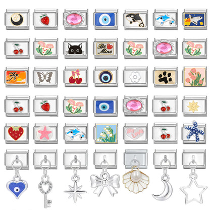 Italian Stainless Steel Charm Links For 9mm Bracelets - Smarsty