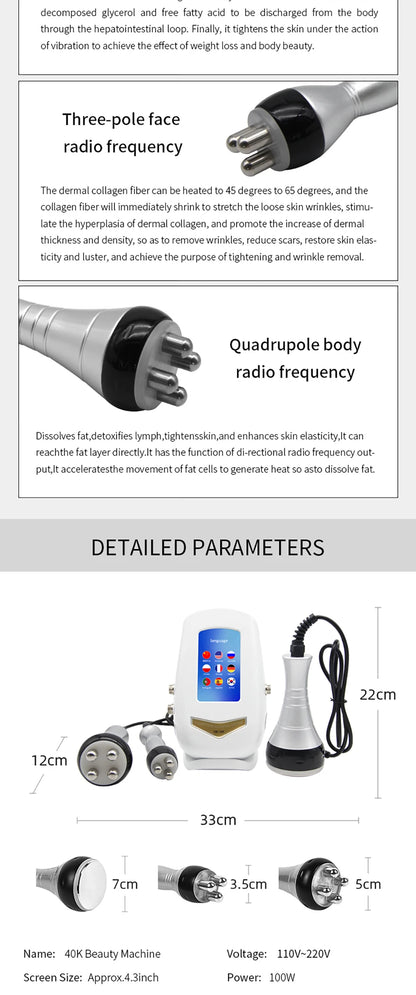 Ultrasonic Cavitation Weight Loss Machine for Body Shaping - Smarsty