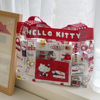 Transparent PVC Kitty Cat Handbag Waterproof Travel Tote - Smarsty