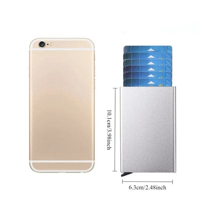 Anti Rfid Blocking Smart Wallet for Men Women ID Bank Credit Card Holder Metal Thin Slim Women Wallets Pop Up Minimalist Purse - Smarsty