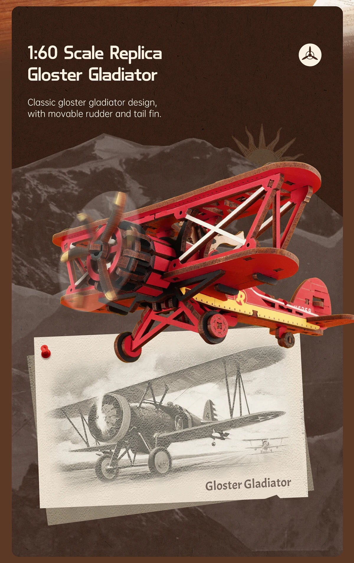 Robotime Rokr Gravity Swing Model Building Kit 3D Wooden Puzzle kit Sky Captain kit Ocean Fisher kit Best Gifts for Adults Teens