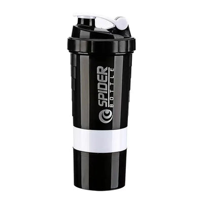 3 Layers Shaker Protein Bottle Powder Shake Cup Water Bottle Plastic Mixing Cup Body Building Exercise Bottle - Smarsty