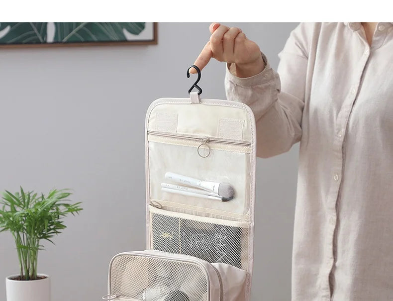 Waterproof Travel Makeup Bag Organizer For Women With Hook - Smarsty
