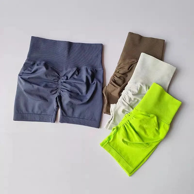 Summer High-Waist Women's Yoga Shorts Breathable Fitness Butt Lift Sports Running Shorts Cycling Push-Up Workout Gym Shorts - Smarsty