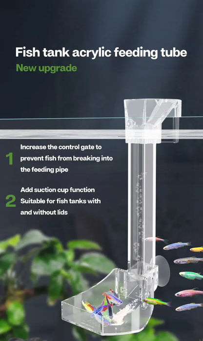 Transparent Acrylic Aquarium Fish Feeder Tube Design - Smarsty