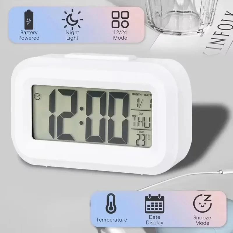 LED Digital Alarm Clock with Calendar Function for Desk - Smarsty