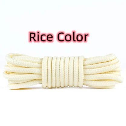 2pcs/ Pair Round Solid Polyester Black Brown Shoelaces For Marten Boot Women Men Outdoor Hiking Boots Sports Shoes Lace Strings - Smarsty