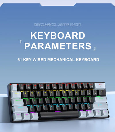 Sixty Percent Mechanical Keyboard With USB Wired Compact - Smarsty