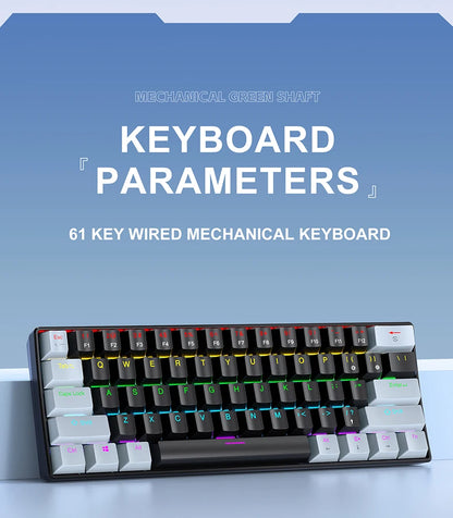 Sixty Percent Mechanical Keyboard With USB Wired Compact