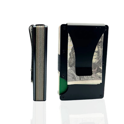 Slim Wallet For Men - Front Pocket RFID Blocking Minimalist Wallet For Men - Metal Wallet With Money Clip For Men - Smarsty