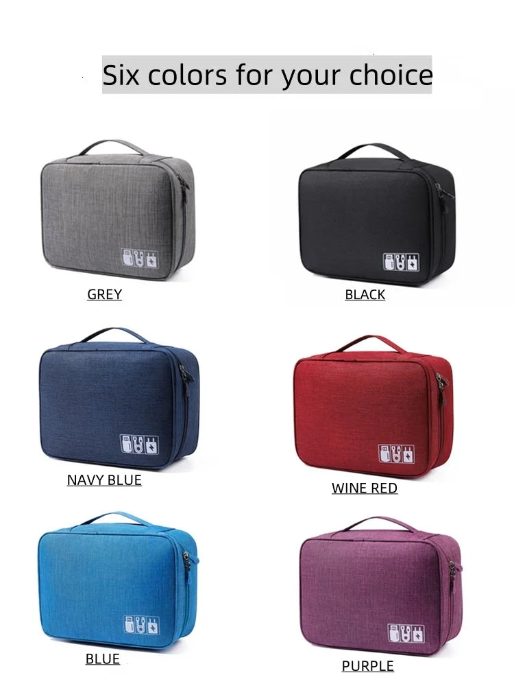 Travel Electronics Storage Bag With High Capacity Cables - Smarsty