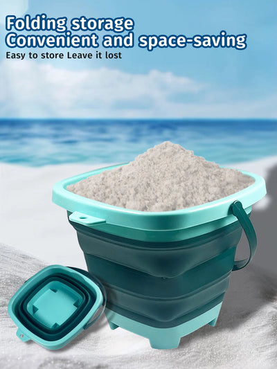 Children's collapsible bucket multi-functional small bucket seaside toys play sand portable play water catch the sea by Smarsty
