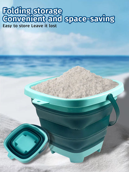 Children's collapsible bucket multi-functional small bucket seaside toys play sand portable play water catch the sea