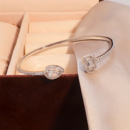 Luxury Gold Cuff Bangles with Cubic Zirconia for Women - Smarsty