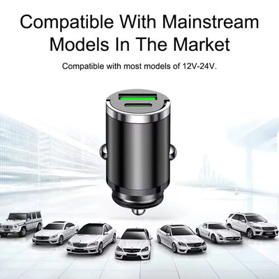 200W mini car charger fast charging for iPhone QC3.0 mini PD USB Type C car mobile phone charger for Xiaomi Samsung Huawei - Smarsty