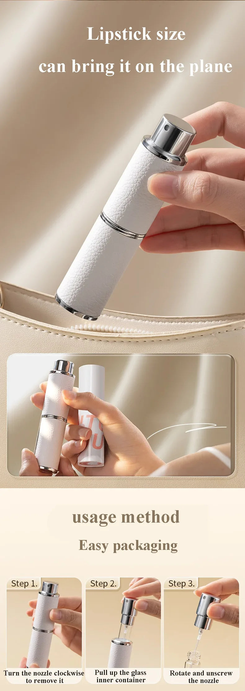 Portable Leather Perfume Atomizer Refillable Mini Spray Bottle - Smarsty