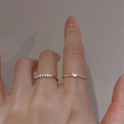 Elegant Dainty Crystal Heart Rings Set for Women - Smarsty