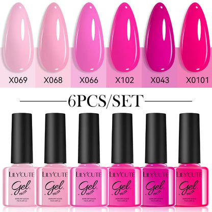 LILYCUTE 6 Piece Coffee Gel Nail Polish Set - Smarsty