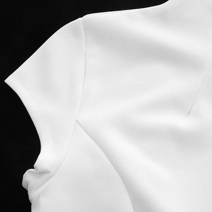 2025 Women‘s Sexy Slim Fit Hollow Mini Dress Spring New Y2K Sleeveless A- LINE Black Dress High Street Commute Elegant Dresses - Smarsty