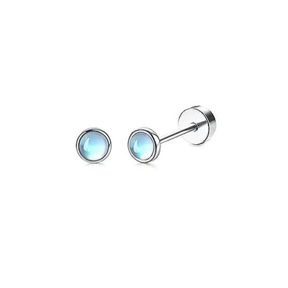 Stainless Steel Heart Moon Ear Studs Screw Back Cartilage - Smarsty