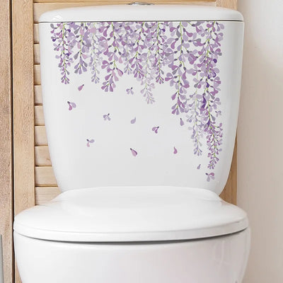 Green Plant Leaves Toilet Wall Sticker for Easy Home Decor - Smarsty