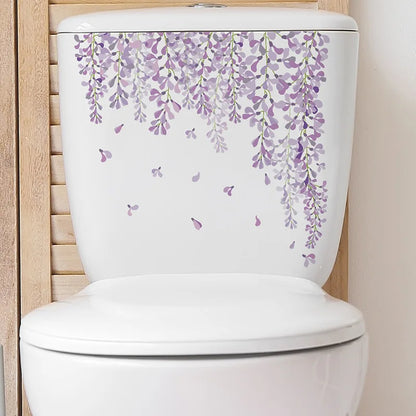 Green Plant Leaves Toilet Wall Sticker for Easy Home Decor - Smarsty