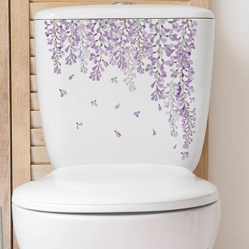 Green Plant Leaves Toilet Wall Sticker for Easy Home Decor - Smarsty