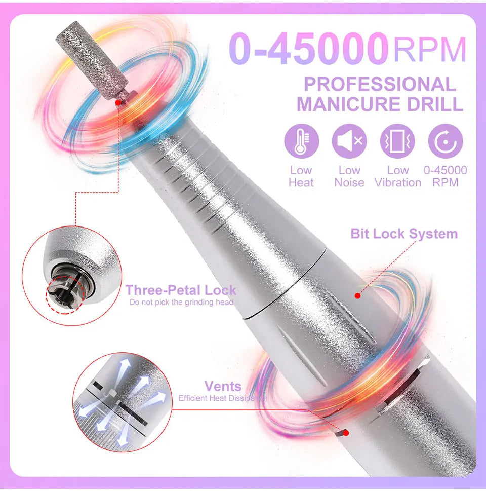 Professional 45000RPM Electric Nail Drill for Manicure - Smarsty