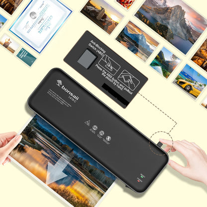 Bonsaii 9-Inch Thermal Laminator with Never Jam Tech for Docs, Posters, Photos - Simple & Convenient for Home, Office, School