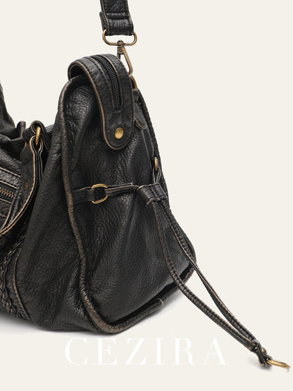 PU Leather Tote Bag With Zip Pockets Crossbody For Travel - Smarsty