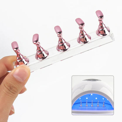 5pcs Magnetic Nail Tip Practice Holders with Crystal Base - Smarsty
