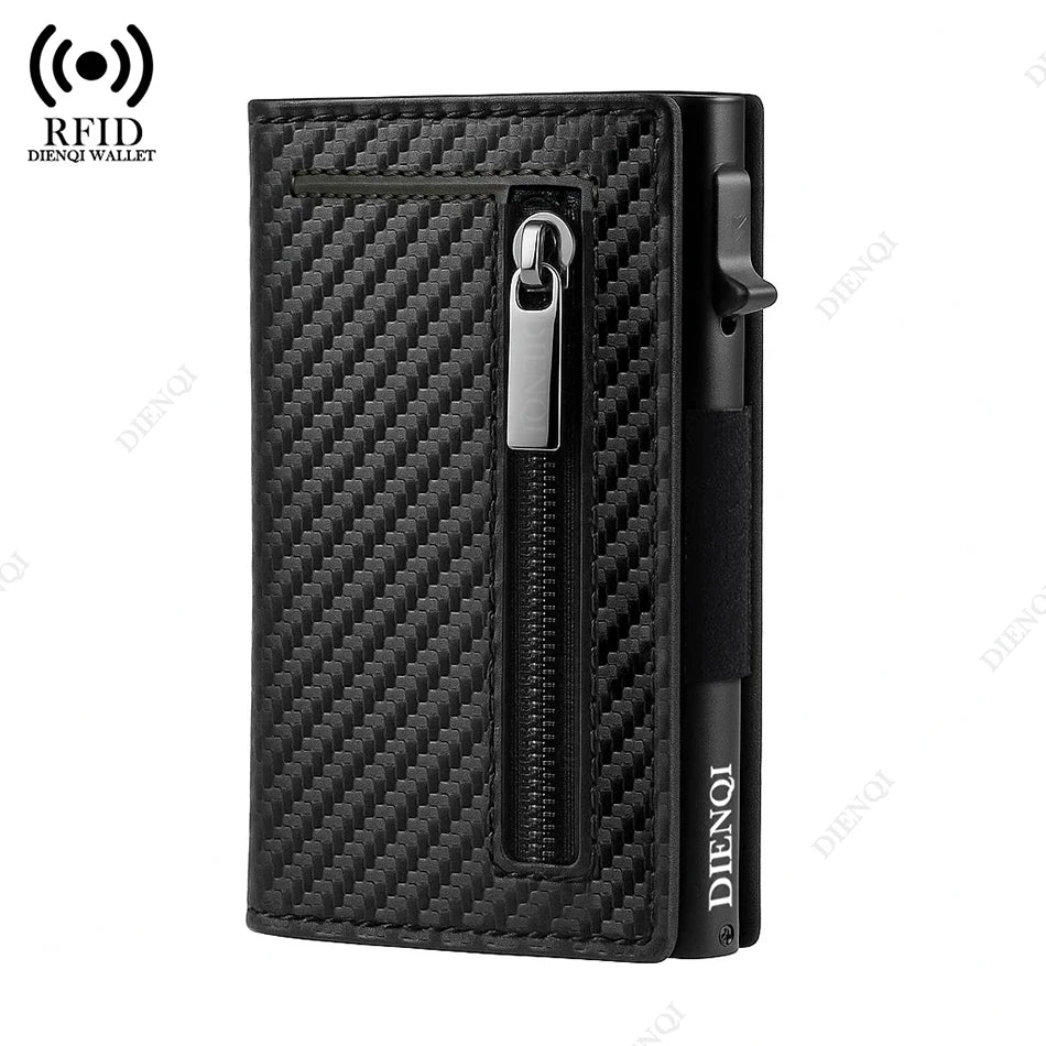 Luxury RFID Blocking Card Holder Men Wallets Money Bag Metal Credit Cardholder Aluminium Slim Thin Smart Minimalistic Wallets - Smarsty