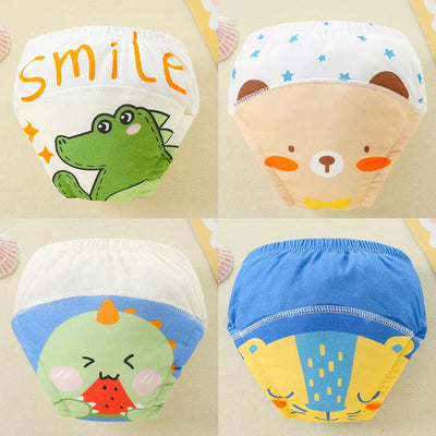 4PCS Baby Waterproof Diapers Pee Shorts Underwears Reusable Soft Ecological Cotton Toddler Potty Training Pants For Boys Girls by Smarsty